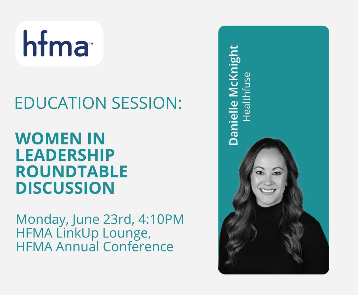 Today is the day! Our very own Danielle McKnight will be participating in a Women in Leadership panel at HFMA Annual. Stop by the LinkUp Lounge to hear valuable thoughts from an incredible group of women!

#HFMAAnnual #Healthfuse #RevenueCycleVendorManagement #HealthcareFinance