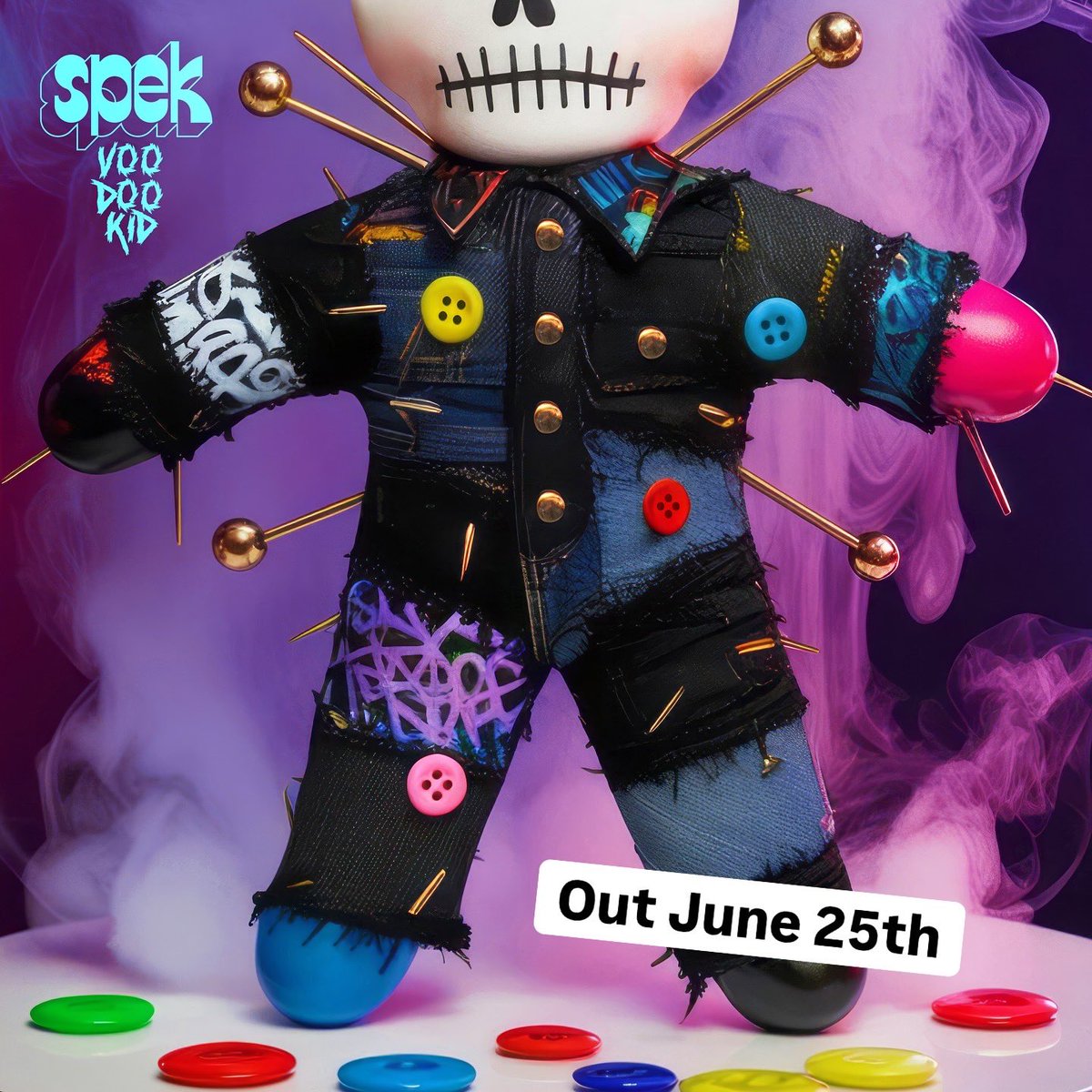 iamspek's tweet image. Before Dream Warriors, I was just Spek the Voo Doo Kid — a teenager with demo tapes and big dreams.
This album is a return to that kid…
but through the lens of everything I’ve lived since.

Voo Doo Kid.
My first solo record since 2001.
June 25.
Cover art reveal below.