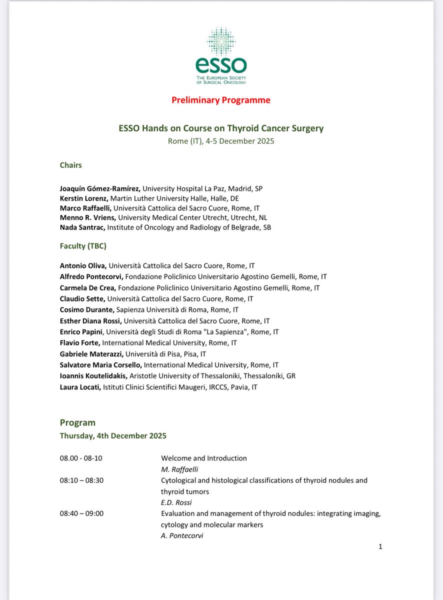 Joaquín GómezRamírez (@joaquin_gom) on Twitter photo Registration open for advanced thyroid cancer and cadaver dissection course of <a href="/ESSOnews/">European Society of Surgical Oncology (ESSO)</a> 👉 essoweb.org/media/courses/… <a href="/aecat_es/">AECAT</a> <a href="/CirEnd_AEC/">CirugíaEndocrina-AEC</a> <a href="/HULPSurgery/">Cirugía General y Digestiva H.U. La Paz, Madrid</a> Registration open for advanced thyroid cancer and cadaver dissection course of <a href="/ESSOnews/">European Society of Surgical Oncology (ESSO)</a> 👉 essoweb.org/media/courses/… <a href="/aecat_es/">AECAT</a> <a href="/CirEnd_AEC/">CirugíaEndocrina-AEC</a> <a href="/HULPSurgery/">Cirugía General y Digestiva H.U. La Paz, Madrid</a>
