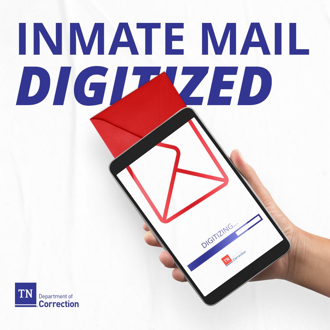 Women’s Facility Pilot Program - Effective 8/1, personal inmate mail going to any of TDOC's 3 women's facilities must be sent to an off-site, centralized facility, where it will be scanned &amp; delivered digitally to inmates. Learn more @ TN.gov/correction