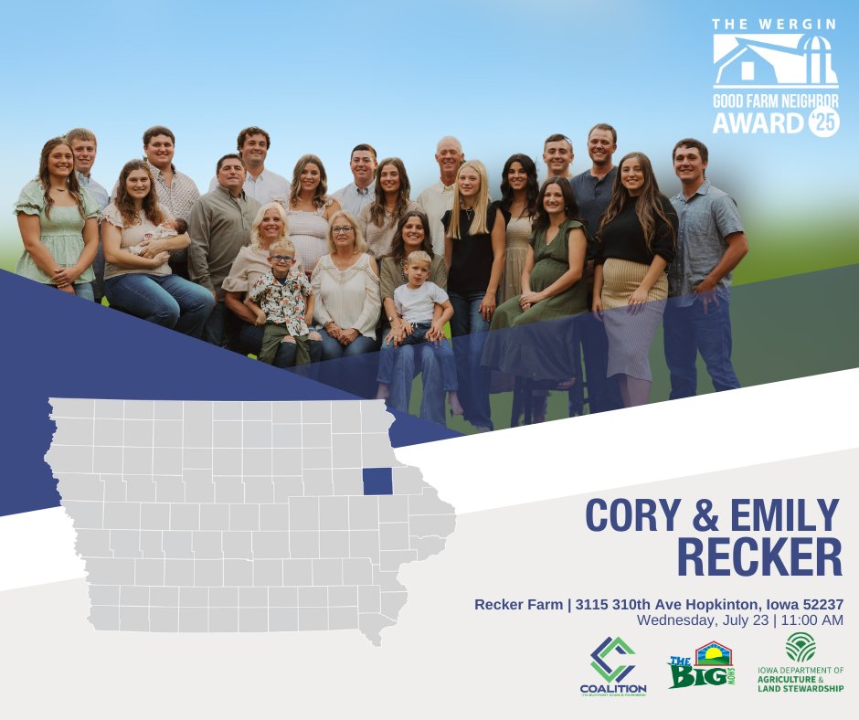 Join us a week from today to recognize the Recker family, cattle and hog farmers from Delaware county with our Wergin Good Farm Neighbor Award.

Can’t make it? Tune in to The Big Show at 11!