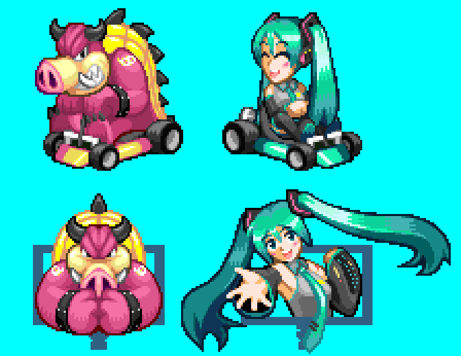 Hey folks! A.R.K. Pack V3 is out! A racer update that adds Midbus and Hatsune Miku! As well as some custom colors.

Come get it on the Message Board! 🎤🐗
mb.srb2.org/addons/a-r-k-p…

#HatsuneMikuArt #bowsersinsidestory #marioandluigi #ringracers #DrRobotnikRingRacers