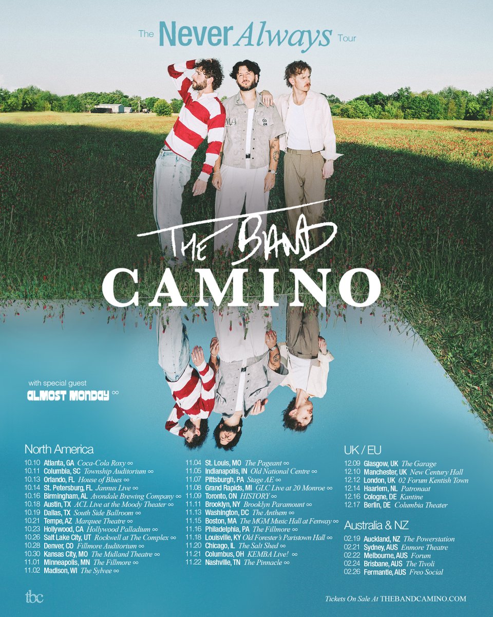 thebandcamino's tweet photo. Tour pre-sale starts tomorrow. Sign up to get tix first: https://t.co/SgREVurGJ9 https://t.co/K4jeihafCZ