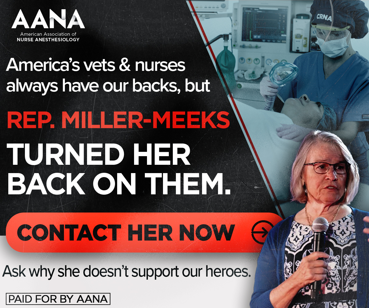 CRNAdvocacy's tweet photo. Nurse Anesthetists provide our veterans the highest quality anesthesia, but @RepMMM turned her back on our nurses and veterans, supporting policies that make it harder for veterans to access the care they deserve. Tell @RepMMM that our veterans deserve access to care now! https://t.co/1PPG8KmGdA