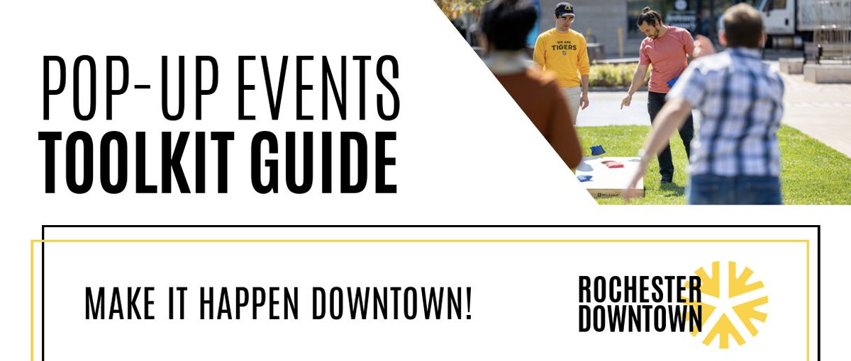 OneROC (@one_roc) on Twitter photo Interested in hosting an event in Downtown Rochester? RDDC’s Pop-Up Events Toolkit has tents, tables, chairs, games, audio gear & more - free for community events, markets, or performances in public spaces.
Learn more + apply: rochesterdowntown.com/eventstoolkit Interested in hosting an event in Downtown Rochester? RDDC’s Pop-Up Events Toolkit has tents, tables, chairs, games, audio gear & more - free for community events, markets, or performances in public spaces.
Learn more + apply: rochesterdowntown.com/eventstoolkit