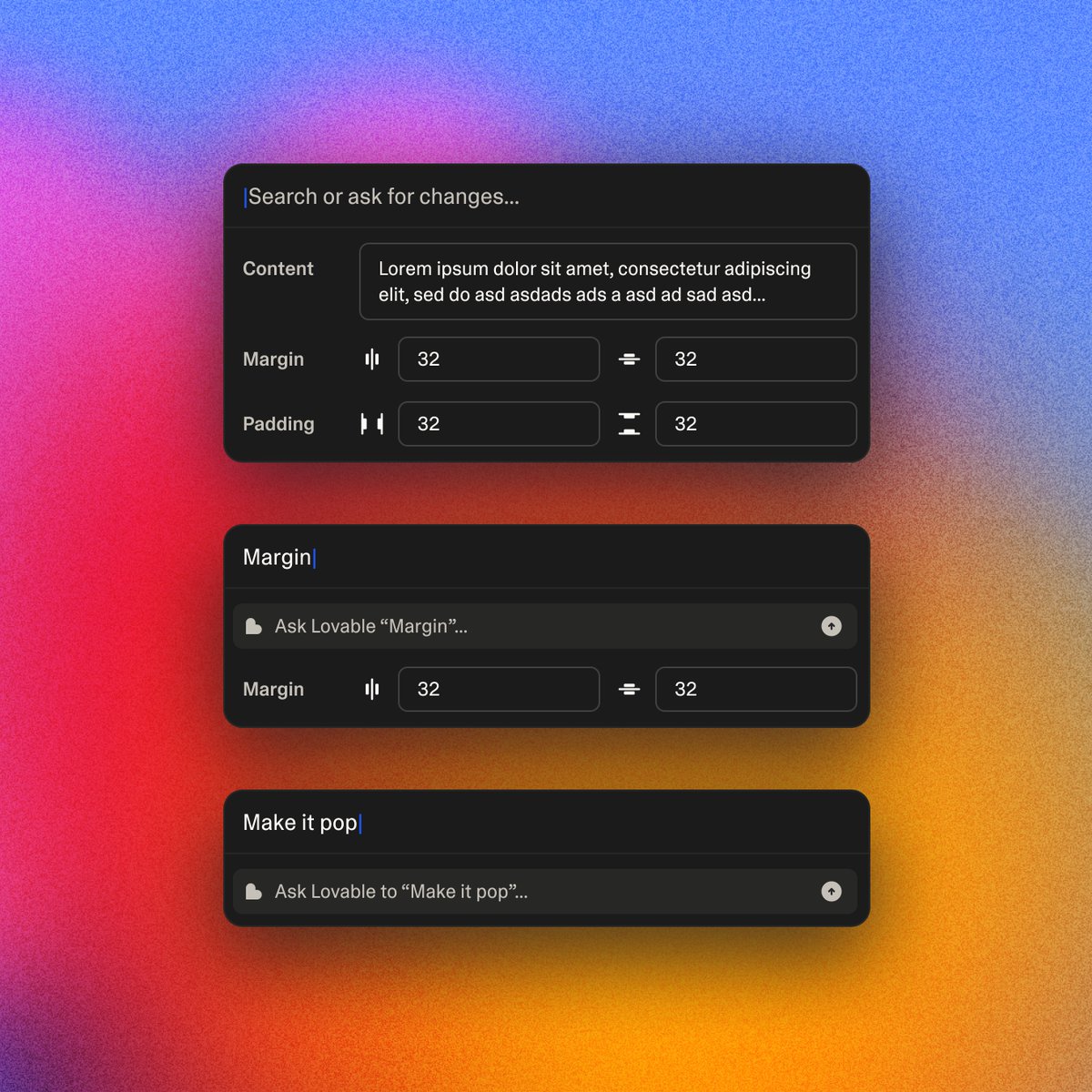 nadonomy's tweet image. We're testing a new concept for visual edits in @lovable_dev.
We wanted controls to be right next to whatever you're editing, so we ended up building a powerful combobox with both 1/ natural language input for AI 2/ precision controls for styling.
Ended up feeling like a baby…
