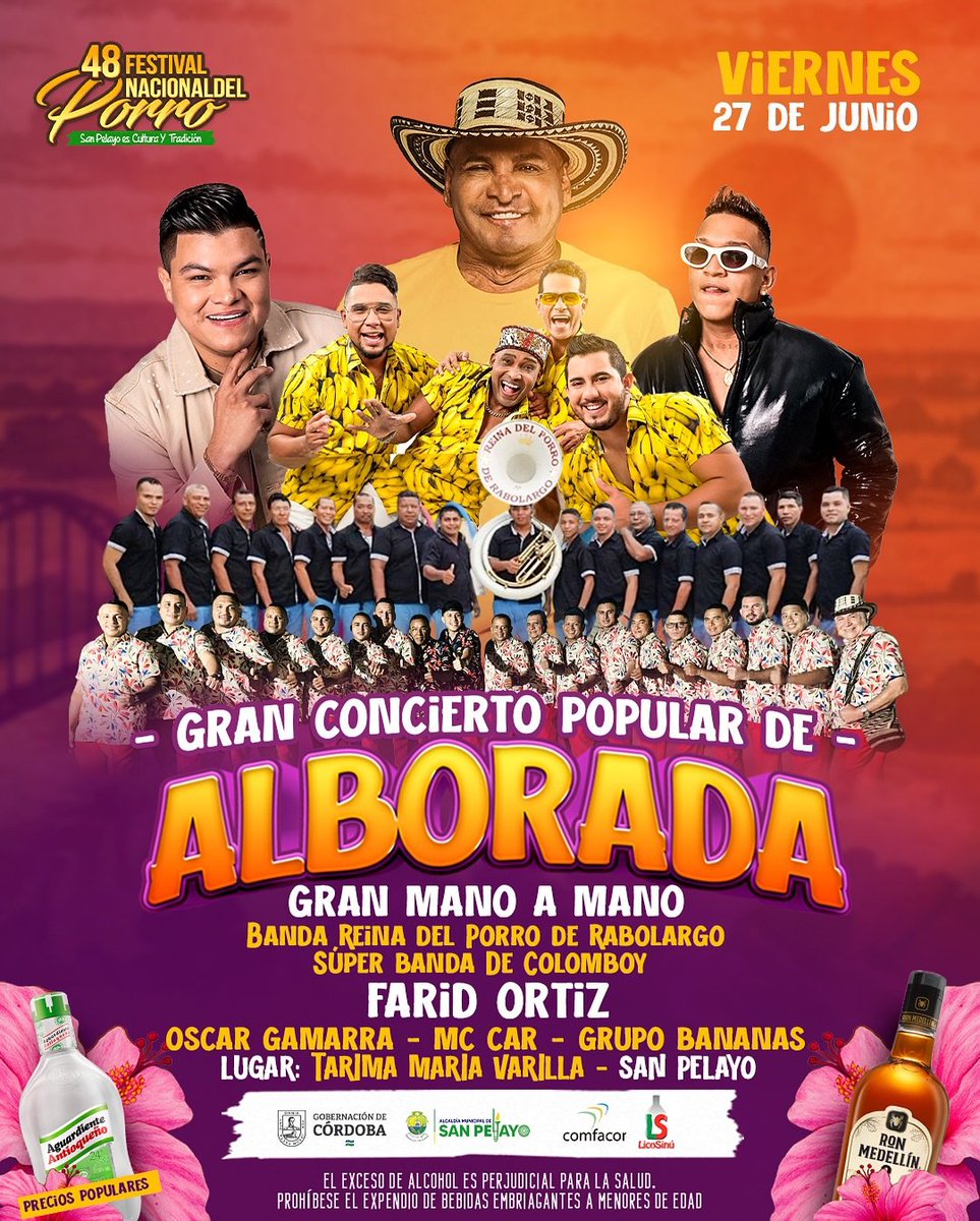 🎶 ¡Un concierto organizado pa’l pueblo, como tiene que ser, lleno de cultura, talento, alegría y tradición. 🎺🔥 

Prepárate para una noche inolvidable en San Pelayo, en el corazón del  <a href="/FestiPorroCO/">Festival del Porro</a> 🎊

Los grandes eventos se gozan #SoloConAntioqueño y #RonMedellín  💚🧡
