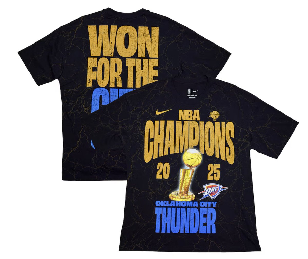 Oklahoma City Thunder Nike 2025 NBA Finals Champions Locker Room Limited Edition Tee
FANATICS mavely.app.link/e/Dbg3fOngrUb
LIDS mavely.app.link/e/tvrrawpgrUb
#AD #OKC #THUNDER