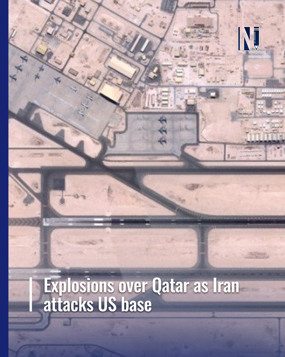🔴Missile Threat in the Gulf: Iran has launched six missiles at a US military base in Qatar, targeting the Al-Udeid base near Doha.
Western officials confirmed explosions were heard over the capital.
The Trump administration is holding emergency talks in Washington.
#BreakingNews