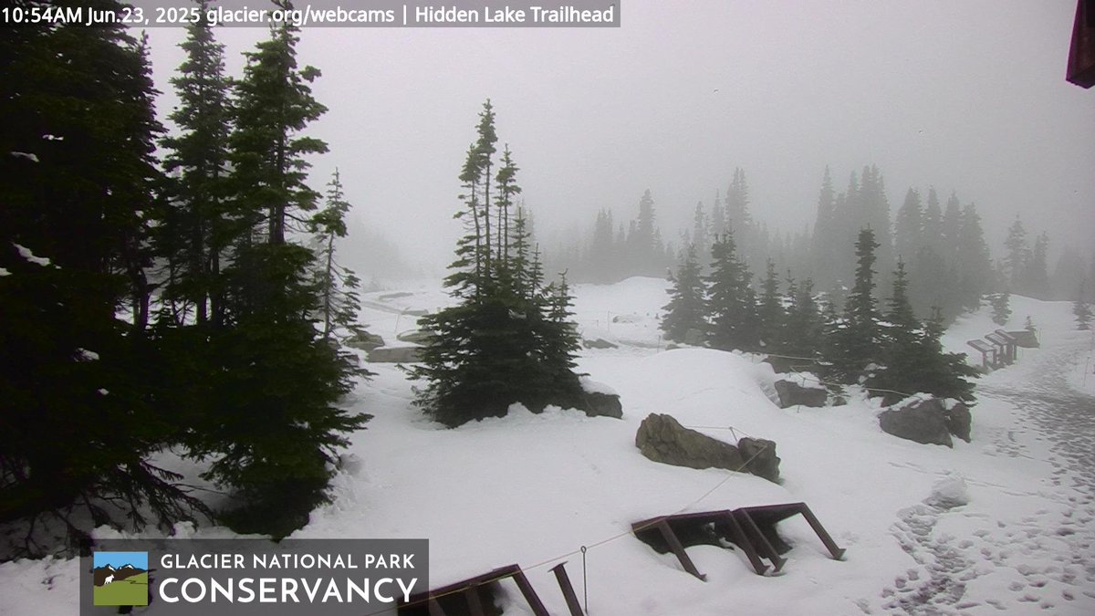 Several inches of fresh snow have fallen over the last couple of days in Glacier National Park. This is a live look at Logan Pass this morning. The atmosphere really is burning up out there.