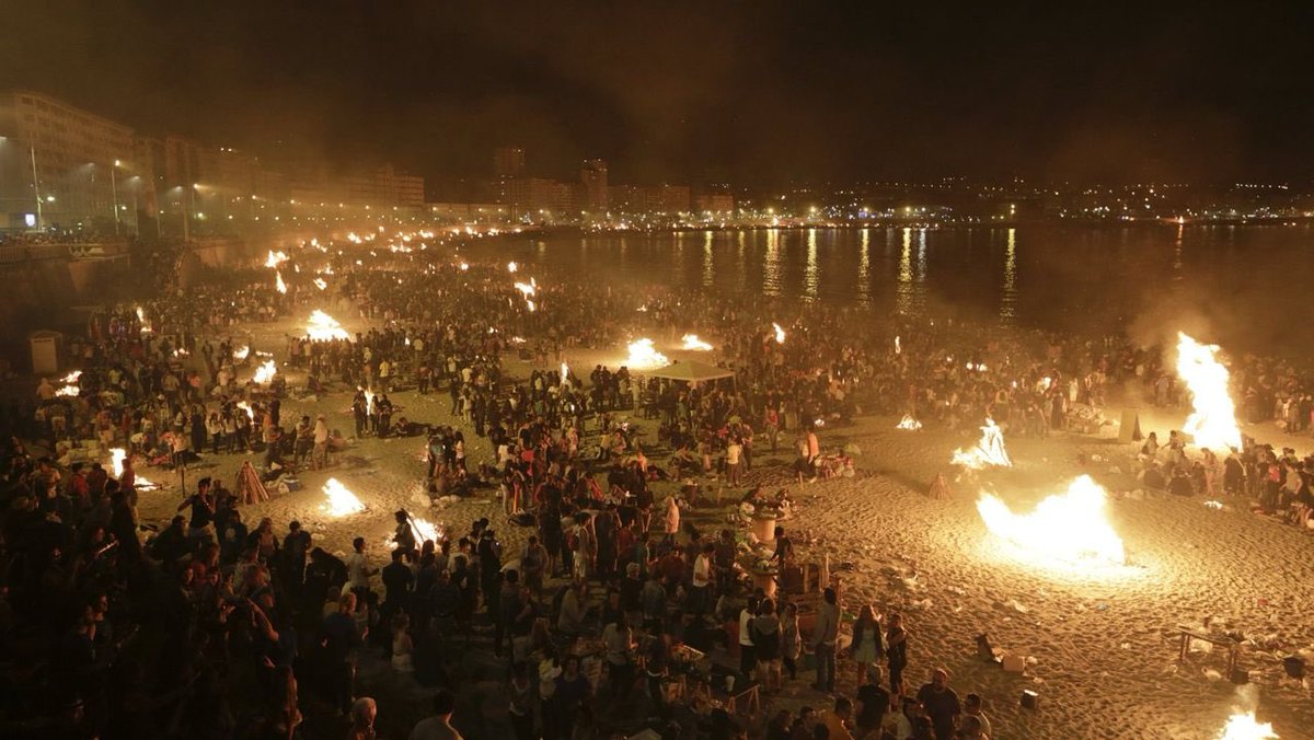 Tonight, thousands of bonfires will light up beaches and town squares across Spain to celebrate the NOCHE DE SAN JUAN, one of the most magical moments of the year. 

The fire burns as a symbol of renewal, while wishes are cast into the flames, people leap over the fire, and gaze