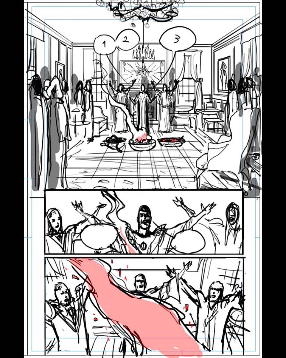 Mikemaluk's tweet image. Process for the first page of upcoming @DCOfficial Batman & Robin # 23, with @PhillipKJohnson
Stellar color from Marcelo Maiolo 😍
#Batman #makingcomics