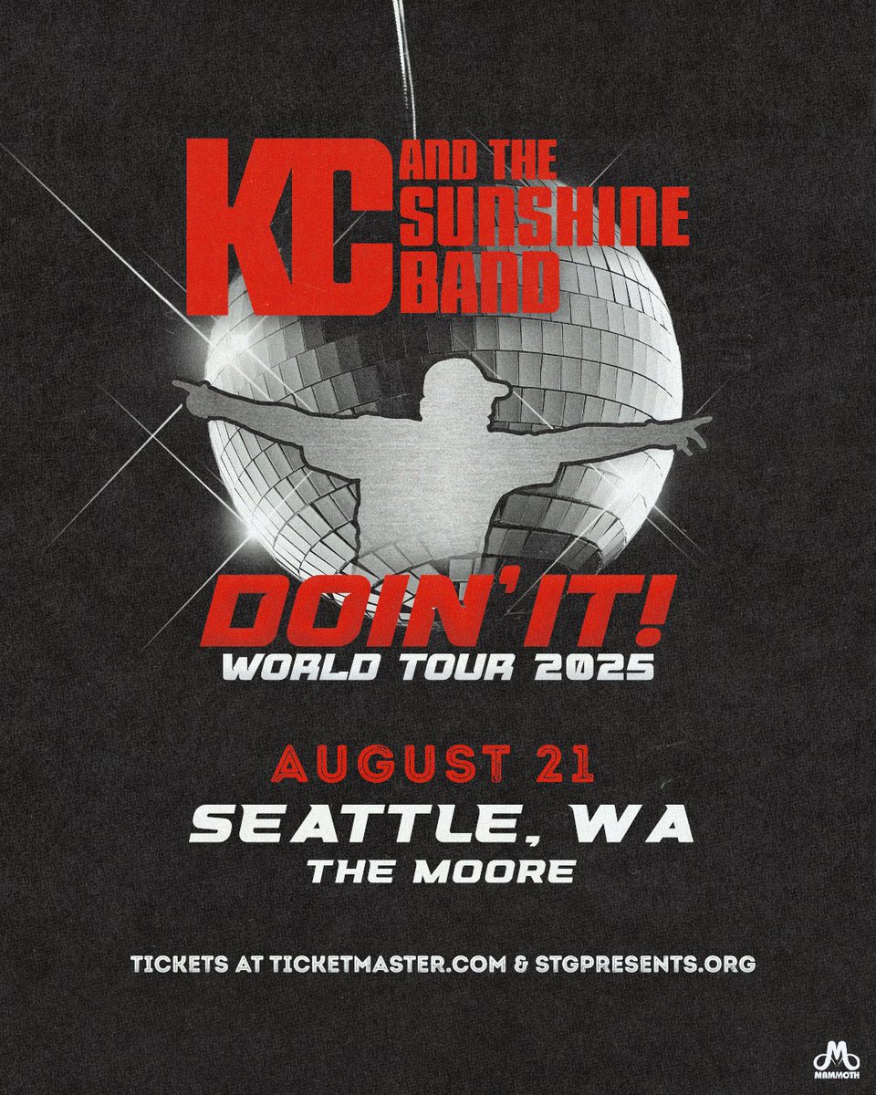 JUST ANNOUNCED: KC and The Sunshine bring the Doin' It! World Tour to The Moore Theatre on August 21st! Tickets on sale Friday at 10am at STGPresents.org.