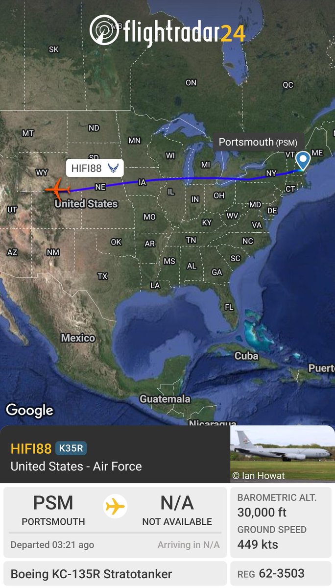 sipjack1776's tweet photo. KC-135R
#AE04CD
62-3503/HIFI88
Tracking west out of Pease
@Borrowed7Time @JasonZicker https://t.co/cpq4lJRxoz