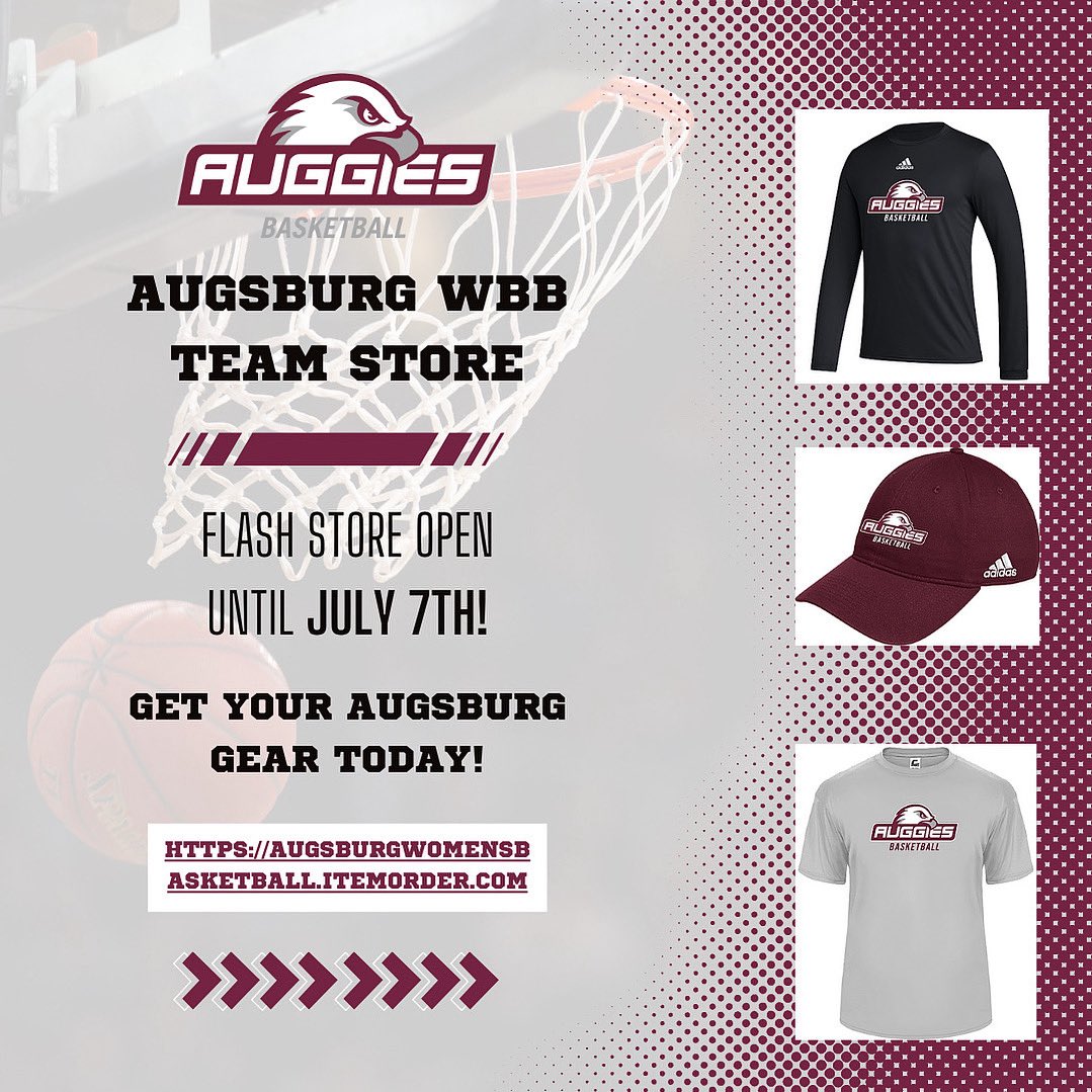 Need new Auggie gear for next season?? Our flash team store is now open through July 7th! Gear up today! 🦅🦅🦅

Find the link in our bio or visit here:
augsburgwomensbasketball.itemorder.com