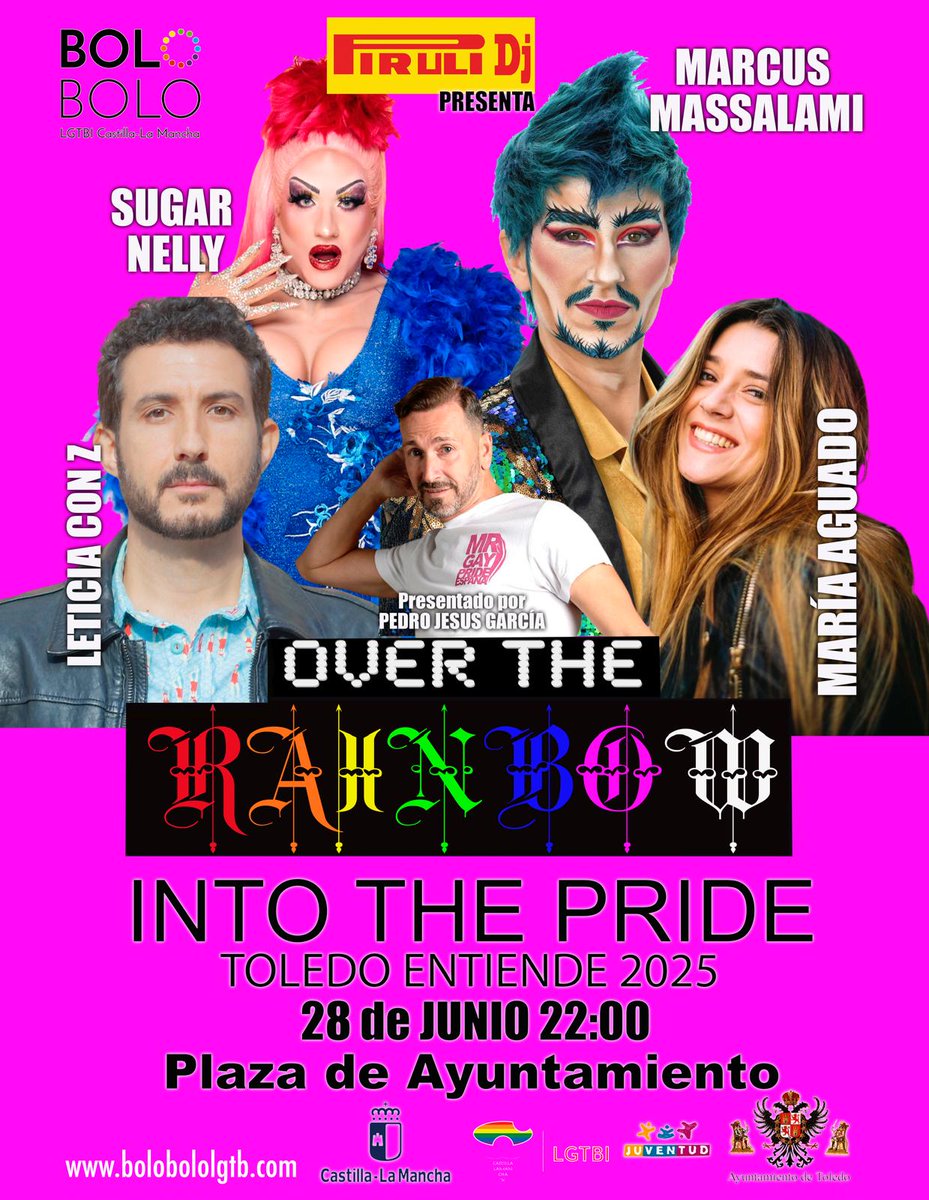 Toledo, nos vemos este sábado para cantarle al Orgullo LGTBI+. Plaza del Ayuntamiento. A las 22:50h. Se subirá al escenario conmigo también AZ Phadrig. Me acompañará mi cuerpa de baile de la izquierda. #toledoentiende #OrgulloLGBTIQ #culturaqueer