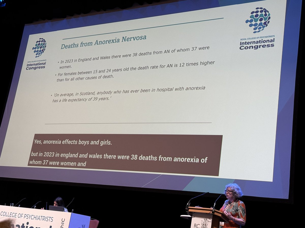 For females between 15 and 24 years old the death rate for Anorexia Nervosa is 12 times higher than for all other causes of death. A review concluded that lack of funding and research is influenced by the fact that majority of patients are female.  #rcpsychic