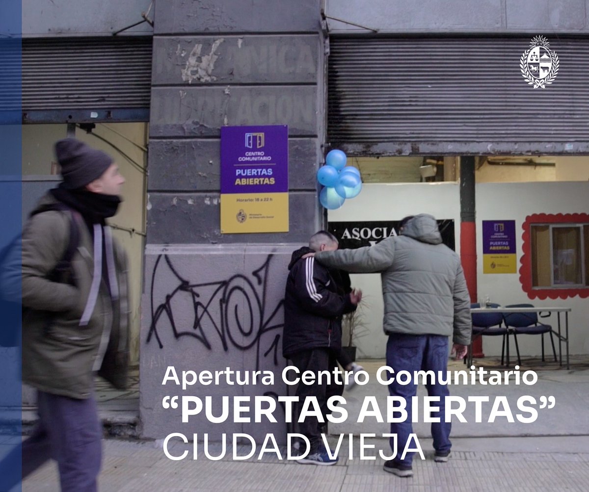 🔷Este sábado comenzamos con la apertura de los Centros Comunitarios Puertas Abiertas. 

🔷El primero es en el barrio Ciudad Vieja y con ellos buscamos priorizar la atención a las personas en calle que se resisten a acceder al sistema de refugios. (1/4)