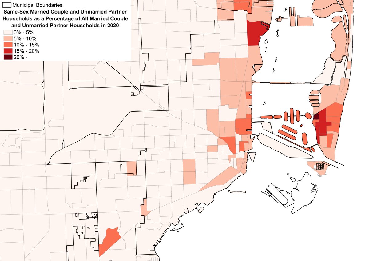 Same-sex married couple and unmarried partner households in Miami