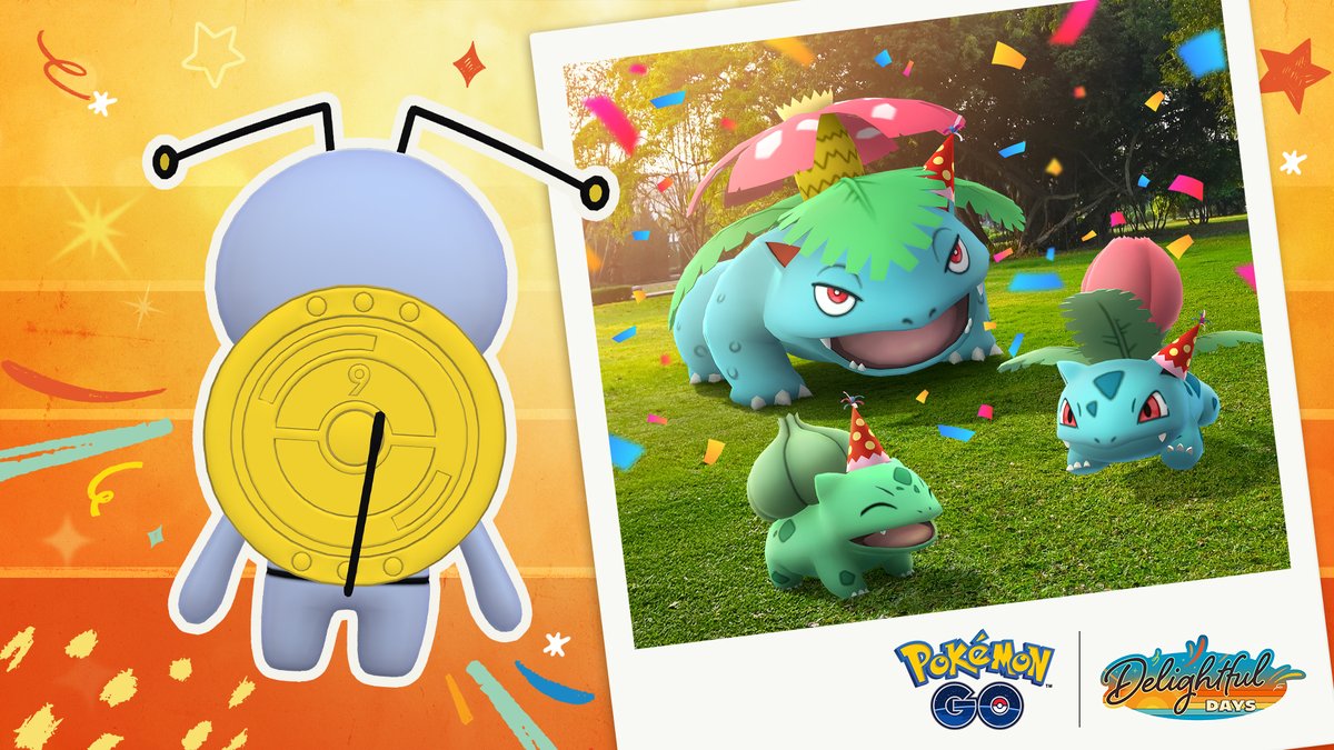 ¡Vamos de fiesta! 🥳

¡#PokemonGO celebra nueve años! 

¡Uníos a la diversión con nuevos debuts de Pokémon disfrazados y bonus del evento! 

Desde el 1 de julio, a las 10:00, hasta el 6 de julio, a las 20:00.

pokemongolive.com/post/pokemongo…