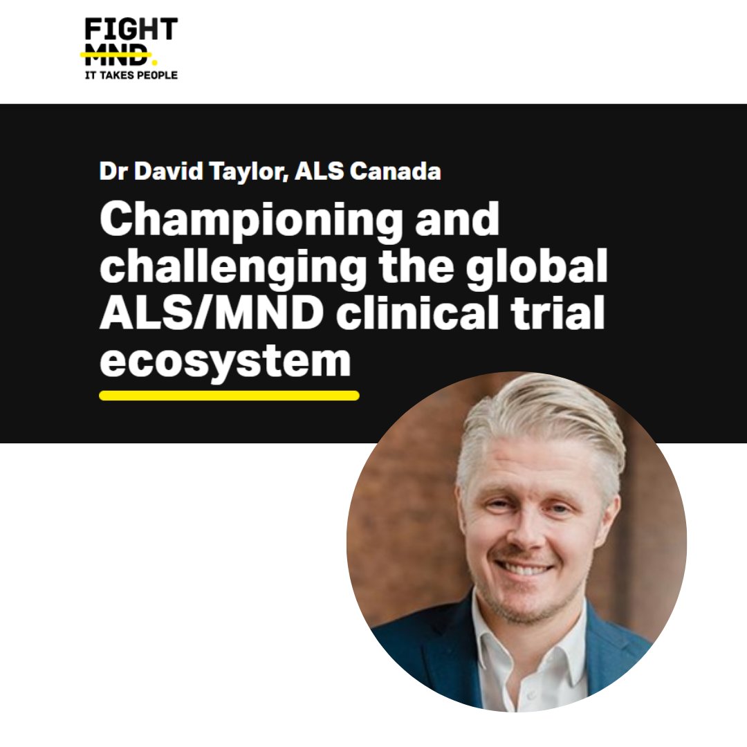 ALSCanada's tweet image. Dr. David Taylor, Chief Scientific Officer at ALS Canada, will be a featured speaker at the upcoming @FightMND Scientific Seminar, addressing the vital need to both champion and challenge the global ALS/MND clinical trial ecosystem. The webinar will be held June 23,10:00 pm ET…