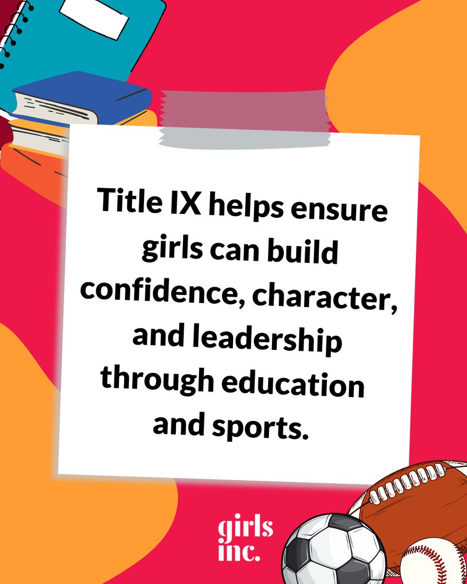 Did you know Title IX was the first law ensuring fairness for girls in school? 👧🏽👩🏼‍🎓 Thanks to it, more doors are open for everyone! 🙌💪 #TitleIX #GirlsInc #StrongSmartBold #TitleIX53 #whytitleixmatters #TitleIXForAll