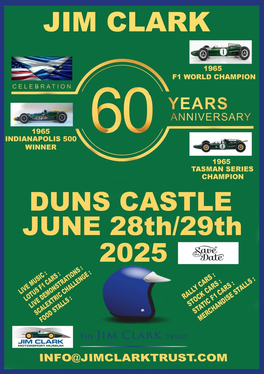 We are looking forward to attending the Jim Clark 60th Anniversary event at Duns Castle this coming weekend. We hope to see you there. <a href="/JimClarkTrust/">The Jim Clark Trust.</a> #pjslotus