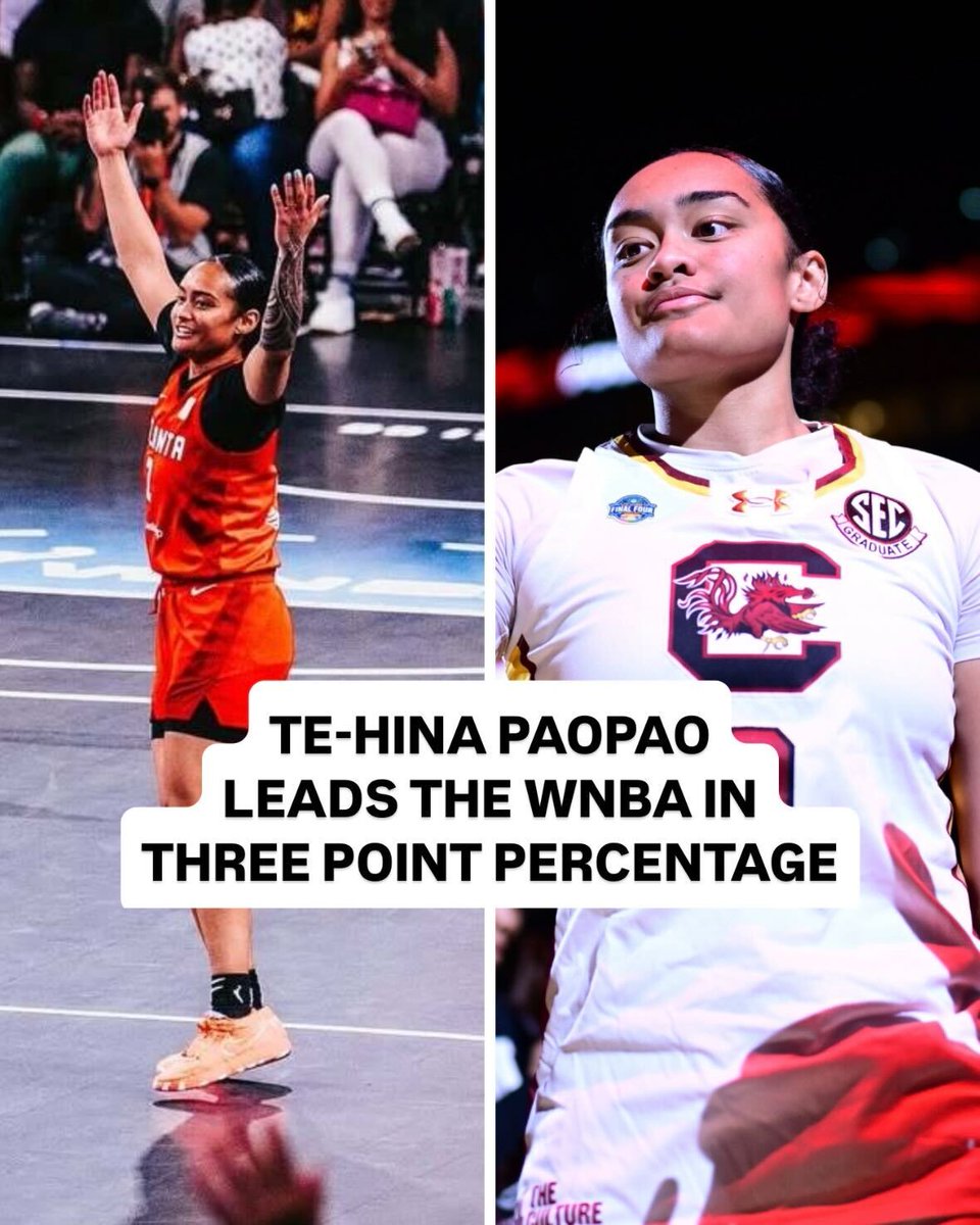 Te-Hina Paopao leads the <a href="/WNBA/">WNBA</a> in three point percentage (57.1) as a rookie 🔥

#NCAAWBB x 📸 <a href="/AtlantaDream/">Atlanta Dream</a>