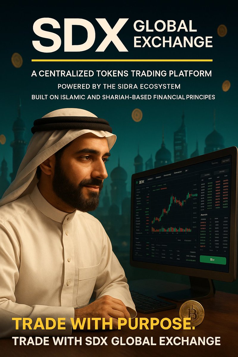 Introducing SDX Global Exchange 🚀

A centralized tokens trading platform powered by the Sidra ecosystem, built on:

- Islamic &amp; Shariah-based financial principles
- Secure, ethical, and high-performance trading

Aiming to be a top-tier global exchange, rivaling the likes of:
-