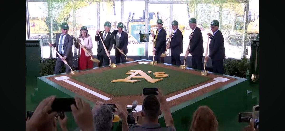 aimsor6's tweet photo. last but not least — shovels on the ground #athletics #LasVegas #groundbreaking https://t.co/xZsBygI9pv