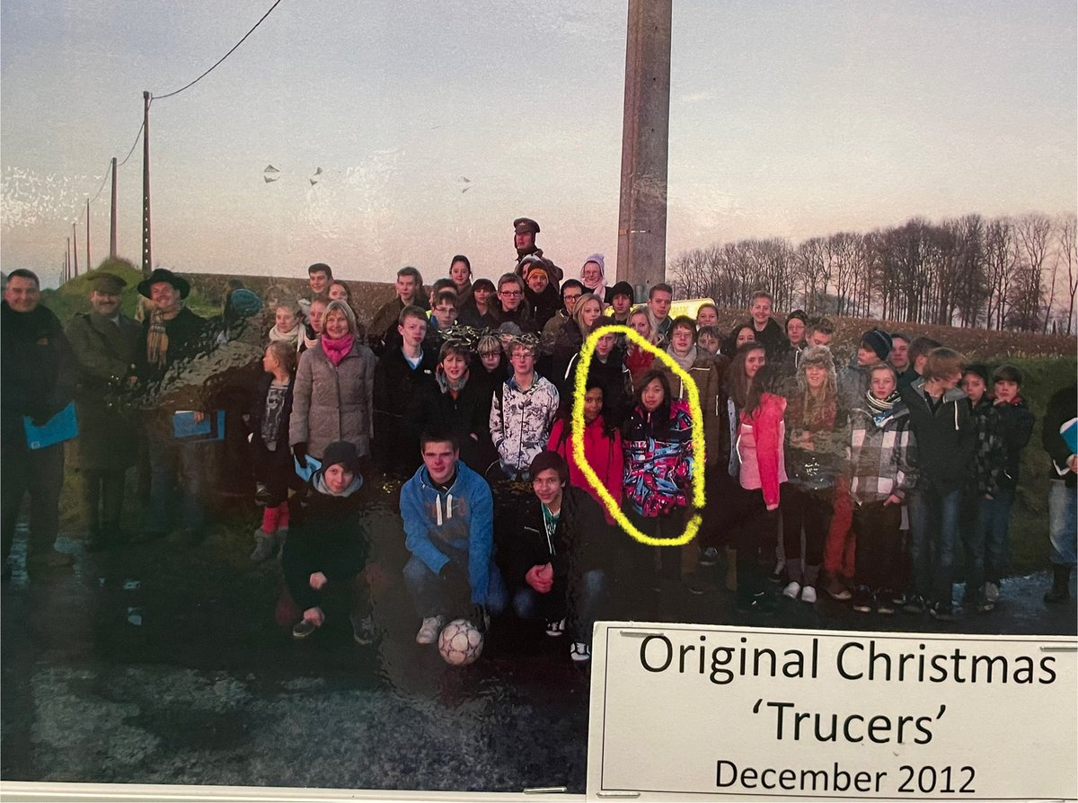Mildenhall Hums Dept (@milhums) on Twitter photo Fiona was one of our original Christmas Trucers in our 2012 trip (circled in the very natty multi coloured coat).
This weekend her younger sister Mayumi got to visit our <a href="/MilCollege/">MCA</a> Christmas Truce memorial <a href="/VredesdorpMesen/">Peace Village</a> Fiona was one of our original Christmas Trucers in our 2012 trip (circled in the very natty multi coloured coat).
This weekend her younger sister Mayumi got to visit our <a href="/MilCollege/">MCA</a> Christmas Truce memorial <a href="/VredesdorpMesen/">Peace Village</a>