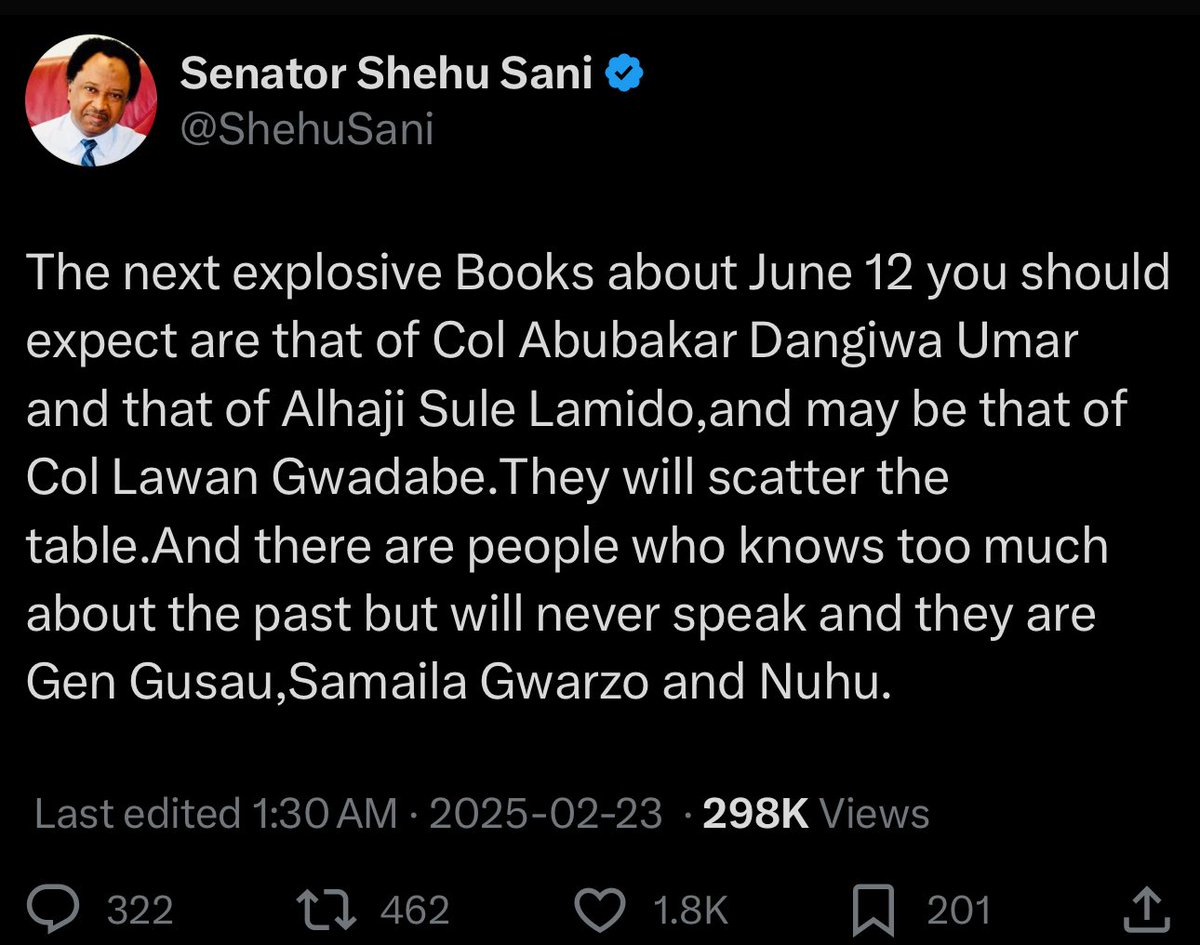 MyksonDosSantos's tweet photo. @EmmyPromise71 Sule Lamido who was SDP National Secretary, was at the forefront &amp; was jailed  is lying but you who weren't up to 7yrs old then &amp; possibly told stories about the June 12 annulment is right

Here is Sen. Shehu Sani tweeted that Alh Lamido knows what people don't know about June 12 https://t.co/SlHCXjv7xw