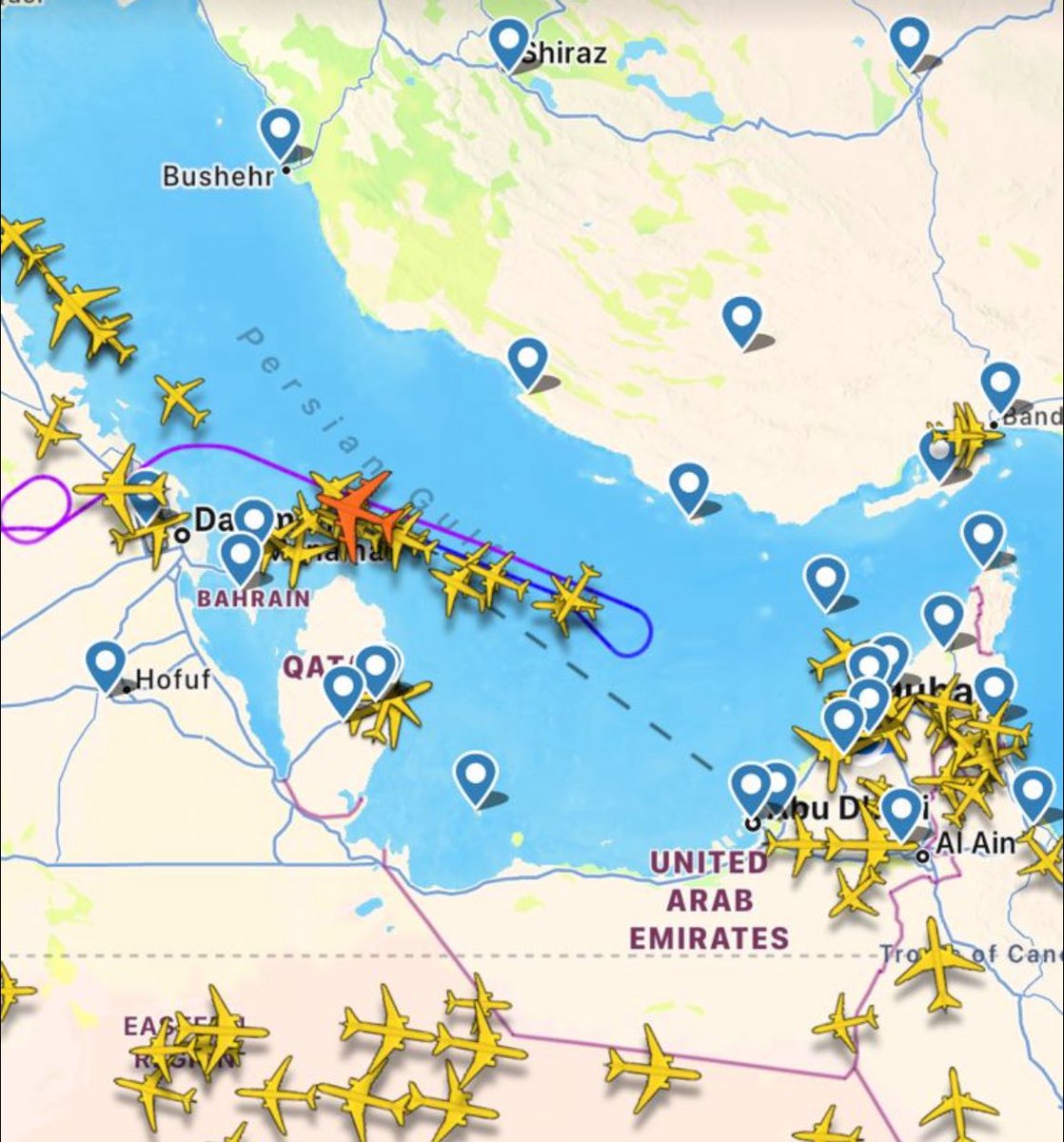 UAE airspace closed.. 

Flight radar 24
