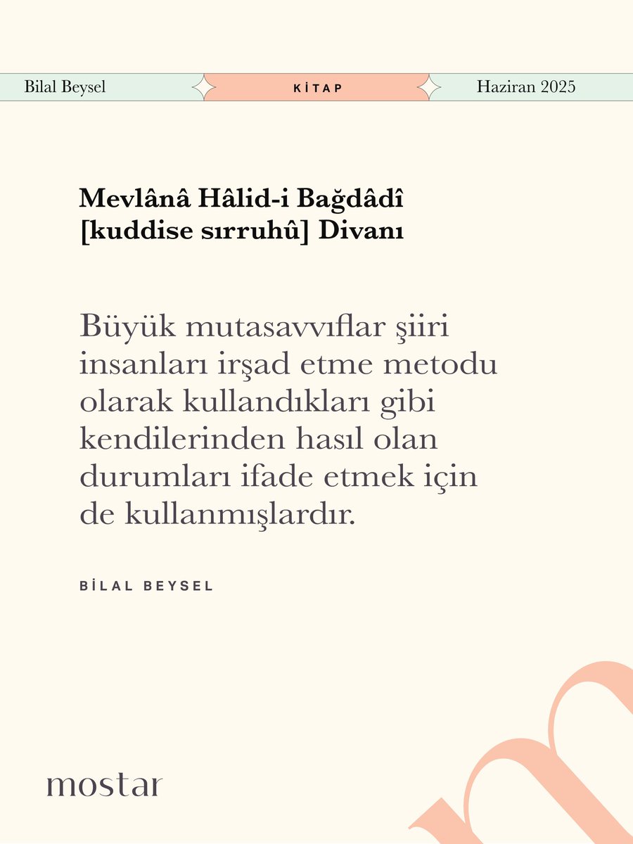Büyük mutasavvıflar şiiri insanları irşad etme metodu olarak kullandıkları gibi kendilerinden hasıl olan durumları ifade etmek için de kullanmışlardır.

Mevlânâ Hâlid-i Bağdâdî [kuddise sırruhû] Divanı - Bilal Beysel