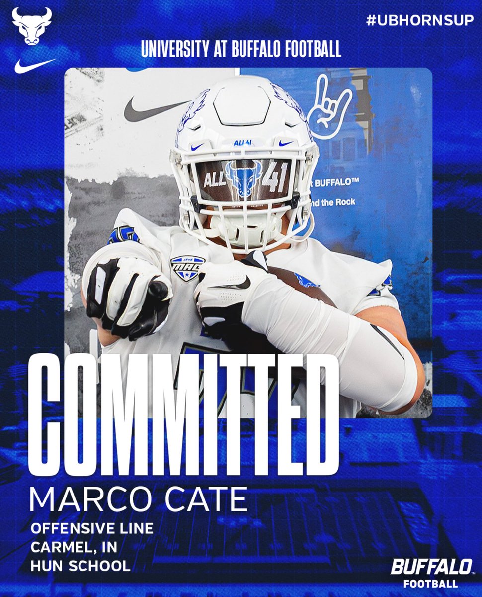 MarcoCate1's tweet image. With all glory to GOD I’m blessed to announce I COMMITTED to University At Buffalo!! Horns up!!🤘🤘
@Stansfield_Matt @Pete_Lembo @EzeObiora2 @NE6FB_Recruits @Red_Zone75 @IanFriedFB @UBFootball @RivalsFriedman @PrepRedzoneNJ @JSZ_Sports @MohrRecruiting @BrianDohn247 @GoMVB…