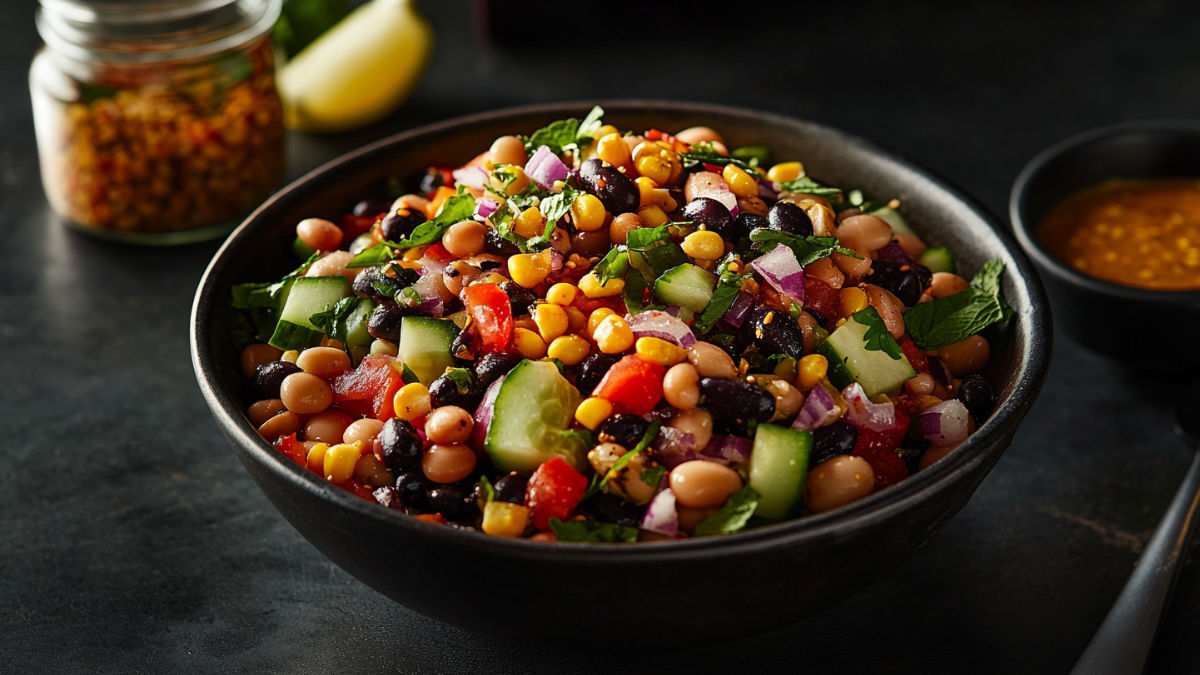 SizzleRecipes's tweet photo. Fresh, crunchy, and full of flavour, and seriously good for you!
This Four Bean Salad is loaded with crisp veg, herbs, and a zesty garlic mustard dressing. No cooking needed, just toss and chill.
Recipe in comments
#FourBeanSalad #EasyLunchIdeas #MealPrepRecipes #SummerSalad #VegetarianMeals #SizzleRecipes