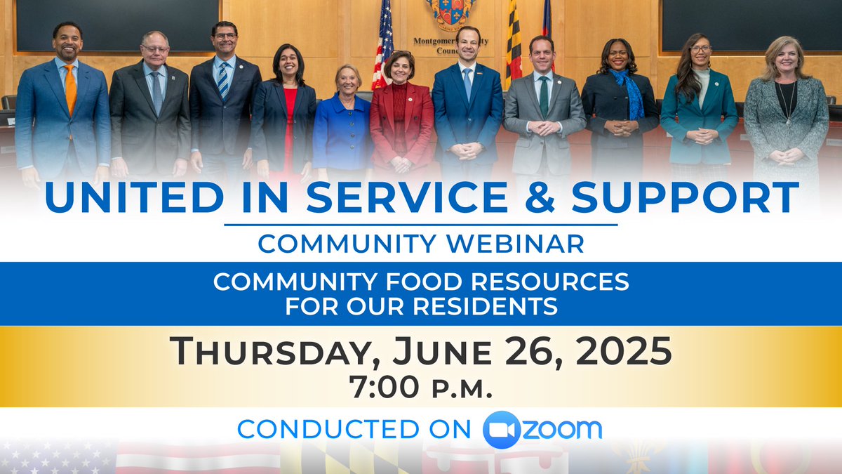 Montgomery Council (@mococouncilmd) on Twitter photo Councilmember Gabe Albornoz will host a United in Service & Support online forum to share community food resources available to residents on Thursday, June 26 at 7 p.m. <a href="/MCPS/">MCPS</a> <a href="/MoCoDHHS/">Montgomery County DHHS</a> <a href="/MannaFoodCenter/">Manna Food Center</a>
Learn more: tinyurl.com/UnitedInServic…
Join the Zoom: us02web.zoom.us/s/83801238235 Councilmember Gabe Albornoz will host a United in Service & Support online forum to share community food resources available to residents on Thursday, June 26 at 7 p.m. <a href="/MCPS/">MCPS</a> <a href="/MoCoDHHS/">Montgomery County DHHS</a> <a href="/MannaFoodCenter/">Manna Food Center</a>
Learn more: tinyurl.com/UnitedInServic…
Join the Zoom: us02web.zoom.us/s/83801238235