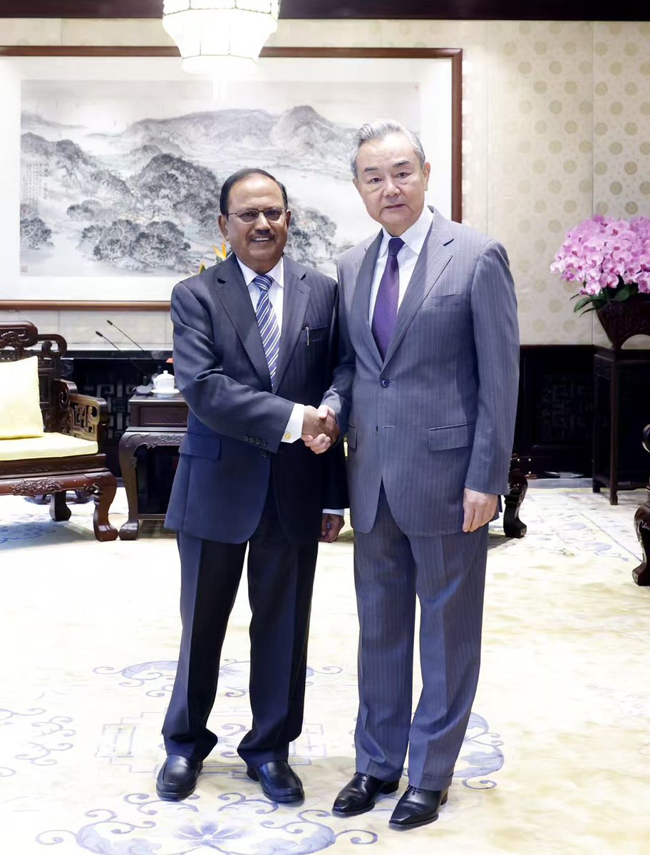 National Security Advisor Ajit Doval has met with Chinese Foreign Minister Wang Yi in Beijing today where two discussed the need to ‘promote’ bilateral ties. <a href="/thetribunechd/">The Tribune</a> <a href="/EOIBeijing/">India in China</a> <a href="/MEAIndia/">Randhir Jaiswal</a>  <a href="/MFA_China/">CHINA MFA Spokesperson 中国外交部发言人</a>