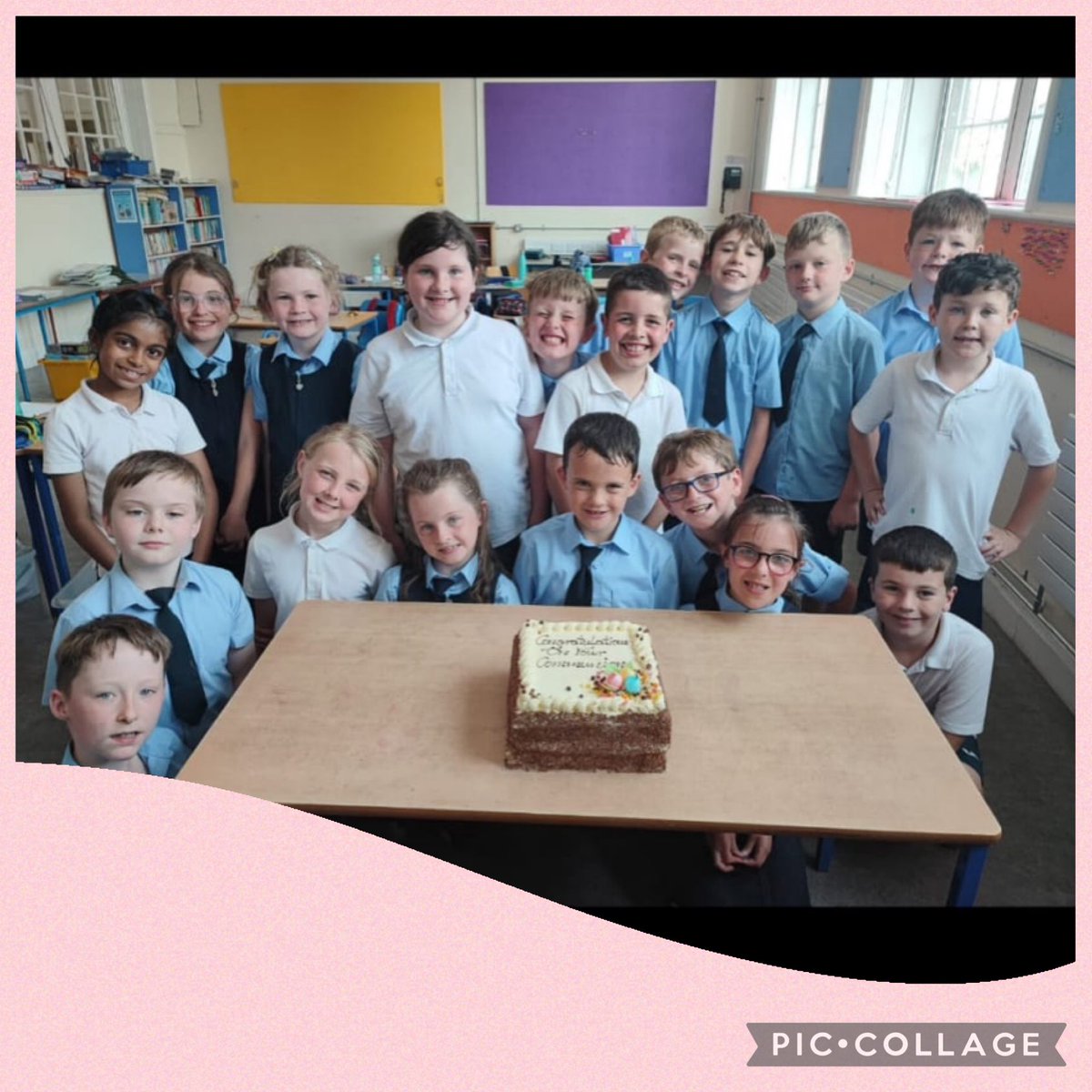 Celebrating Corpus Christi &amp; the end of the school year with some of our first Communicants 🤍