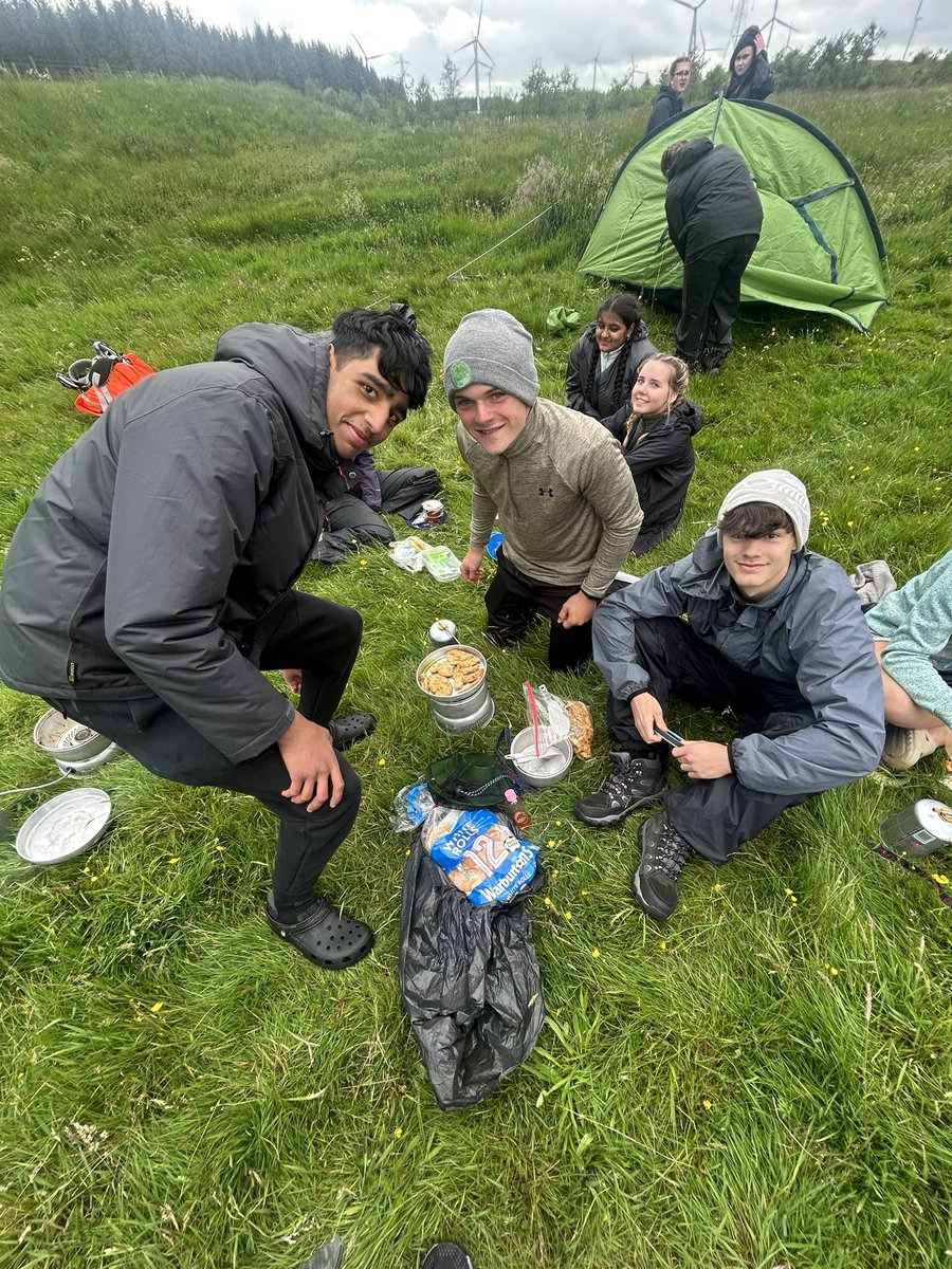 PEStLukes's tweet photo. Silver Duke of Edinburgh 🏕️

All pupils have successfully reached the campsite for the evening 👏

Testing conditions throughout the day but all showed great resilience to battle through ☔️🌧️

Dinner time now 🍝🍽️ @StLukesHigh https://t.co/0oea7S0nPe