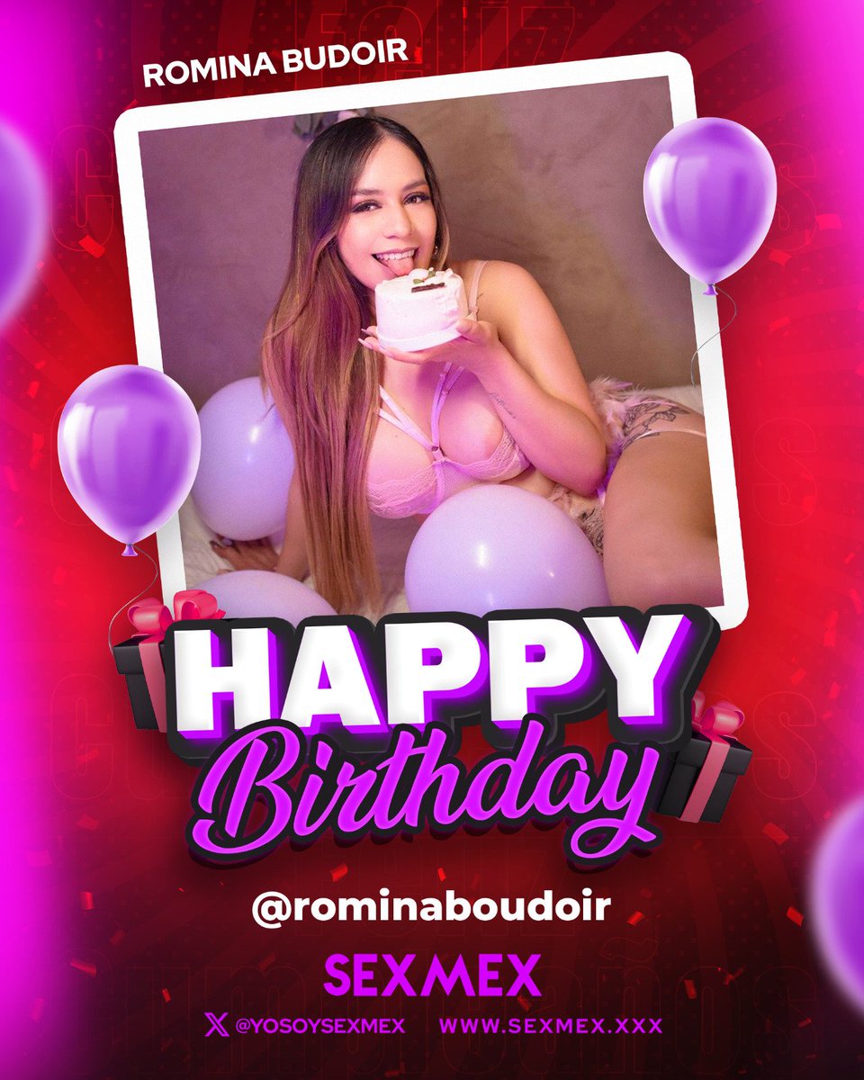 Sexmex (@yosoysexmex) on Twitter photo Muchas felicidades hoy en su cumpleaños a la bella <a href="/rominaboudoir/">Diva Latina</a> 🥳
De parte de todo el equipo #SEXMEX y seguidores te deseamos un maravilloso día 💖
Que la felicidad y buena vibra siempre estén presentes en tu vida 🧬
Un fuerte abrazo 🤗
🥳🎉🎂🎁 Muchas felicidades hoy en su cumpleaños a la bella <a href="/rominaboudoir/">Diva Latina</a> 🥳
De parte de todo el equipo #SEXMEX y seguidores te deseamos un maravilloso día 💖
Que la felicidad y buena vibra siempre estén presentes en tu vida 🧬
Un fuerte abrazo 🤗
🥳🎉🎂🎁