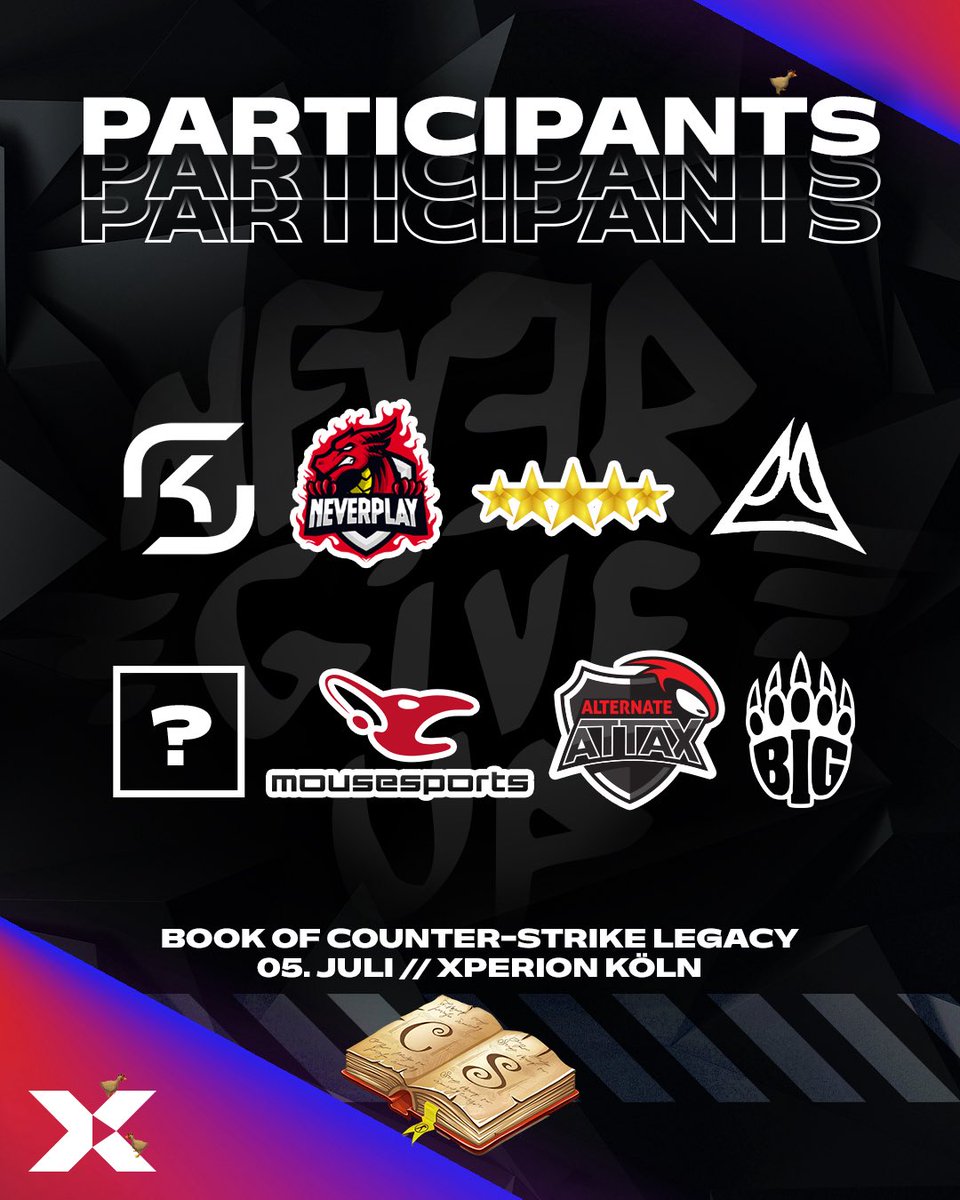 XPERION (@xperion_germany) on Twitter photo Da kommt was auf euch zu ❤️
Beim <a href="/BookofCSYouTube/">Book of Counter-Strike</a> Legacy Event treten legendäre Orgs und Spieler gegeneinander an! 🙂↕️
Wir haben Bock 👉👈 Da kommt was auf euch zu ❤️
Beim <a href="/BookofCSYouTube/">Book of Counter-Strike</a> Legacy Event treten legendäre Orgs und Spieler gegeneinander an! 🙂↕️
Wir haben Bock 👉👈