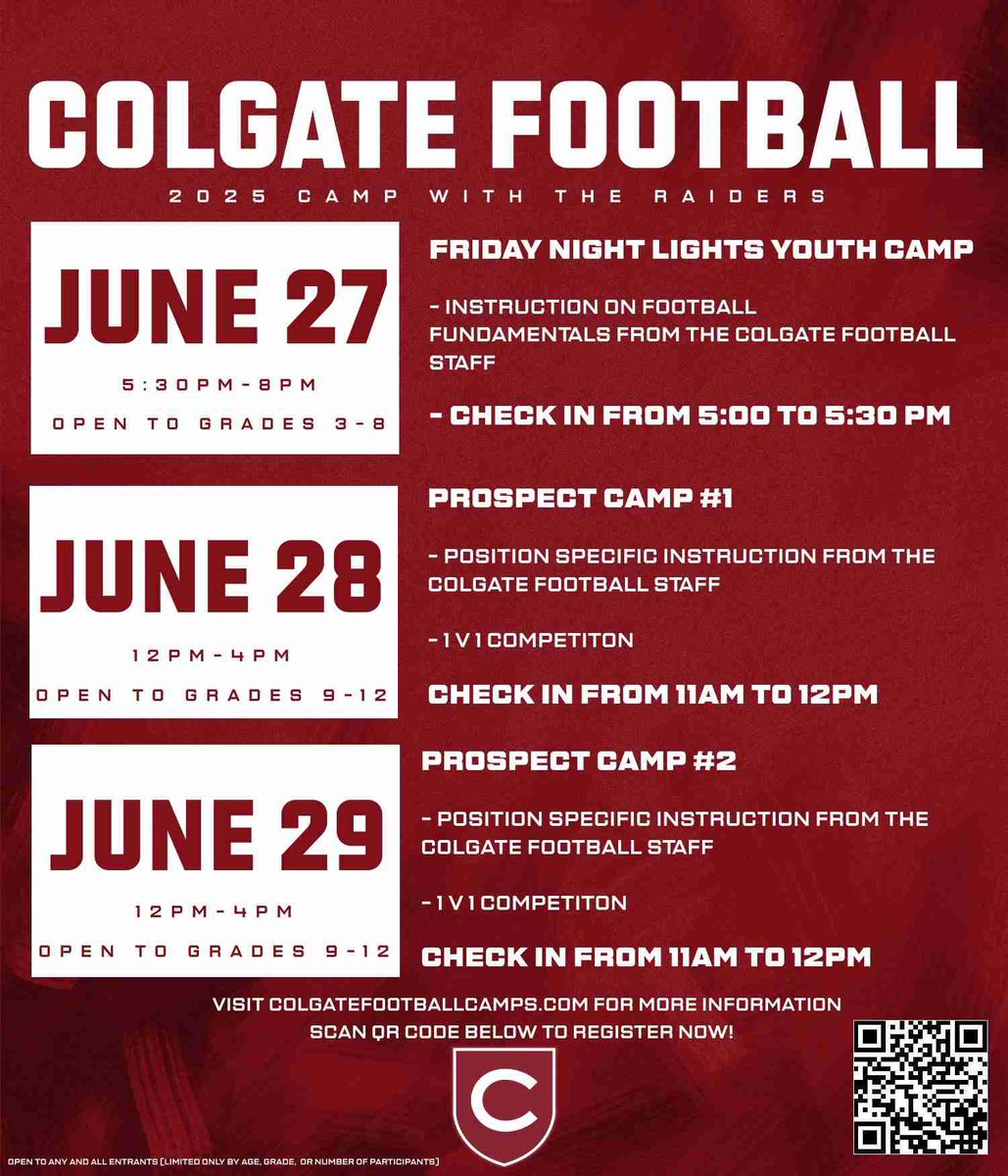 Evan Coble CO’26 (@evancoble26) on Twitter photo Glad to have received a personal invitation from <a href="/_CoachWarner/">𝙏𝙍𝙀𝙑𝙊𝙍 𝙒𝘼𝙍𝙉𝙀𝙍</a> to attend their camp at Colgate University!! Glad to have received a personal invitation from <a href="/_CoachWarner/">𝙏𝙍𝙀𝙑𝙊𝙍 𝙒𝘼𝙍𝙉𝙀𝙍</a> to attend their camp at Colgate University!!