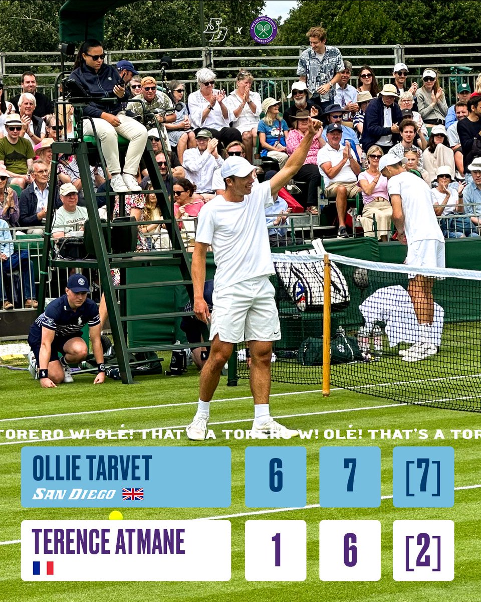 Wimbledon debut dub for the hometown kid ✅

Ollie takes down world No. 126 in straight sets to advance to the next round of qualifiers!

#GoToreros