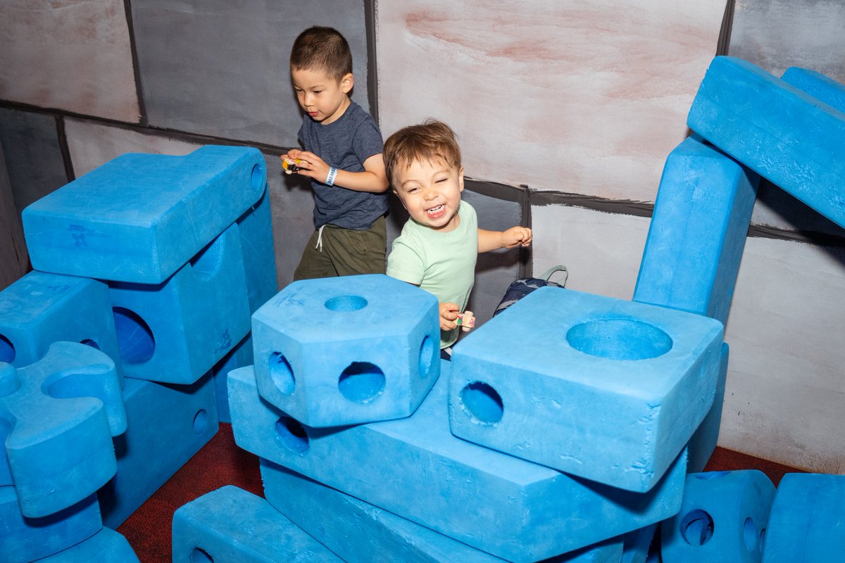 🚧 Have you explored Make it BIG, our construction play zone at Liberty Science Center?

🏰 Step inside a marvelous castle and experiment with four hands-on zones: blue blocks, superspace tiles, stacking cones, and giant bricks! Play with balance, motion, and gravity as you pile,