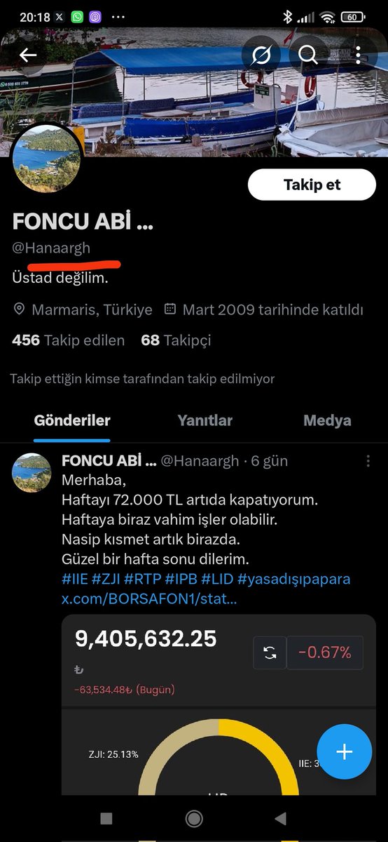 İyi akşamlar...
Benim adımla sahte bir hesap açılmış. Arkadaşlar lütfen itibar etmeyiniz. Şikayet edelim. Biliyorsunuz her hangi bir talepte bulunmam bulunmuyorum. 
Dikkatli olalım...
Selamlar...