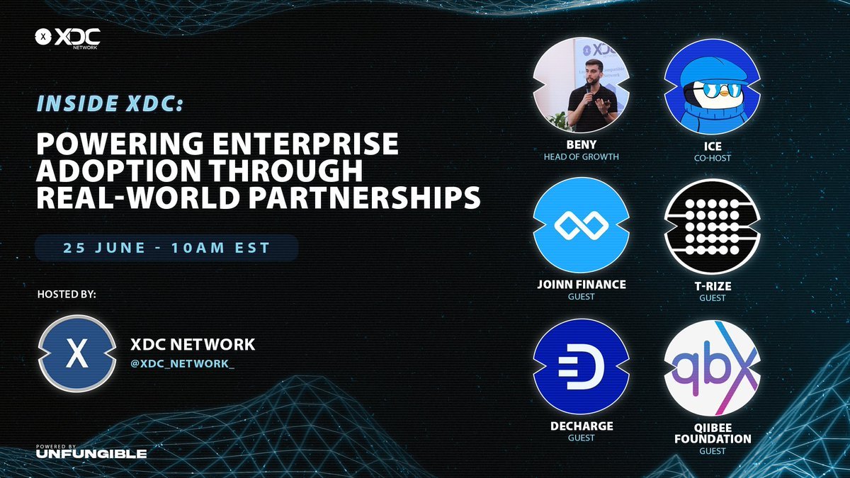 HTanaka34312's tweet image. 💡 Blockchain adoption isn’t the future — it’s happening now.

Join @XDC_Network_ live to see how XDC is solving real-world problems.

📅 June 25 | 🕙 10AM EST | 📍 Live on X

🔔 Set a reminder &amp;amp; tune in 👇

#XDC #RWA #Web3Adoption #BlockchainLive #XDC #Meet #XRP #XLM #ETH #BTC
