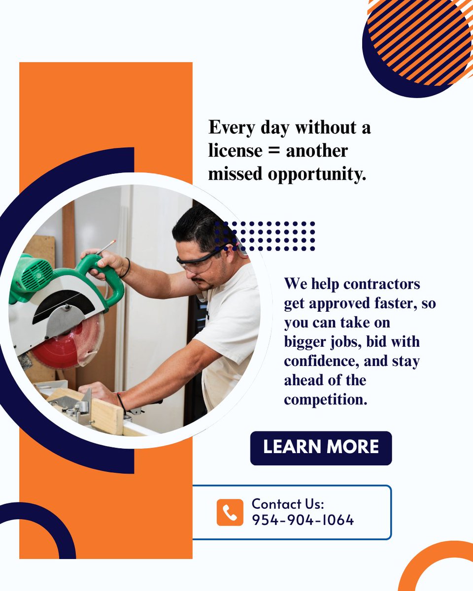 contractorproz's tweet image. Stop watching projects slip through your fingers.

The longer you go unlicensed, the more income you leave behind.

We streamline the approval process so you can secure better jobs and elevate your business, without the stress.

#contractoradvantage #readytowork