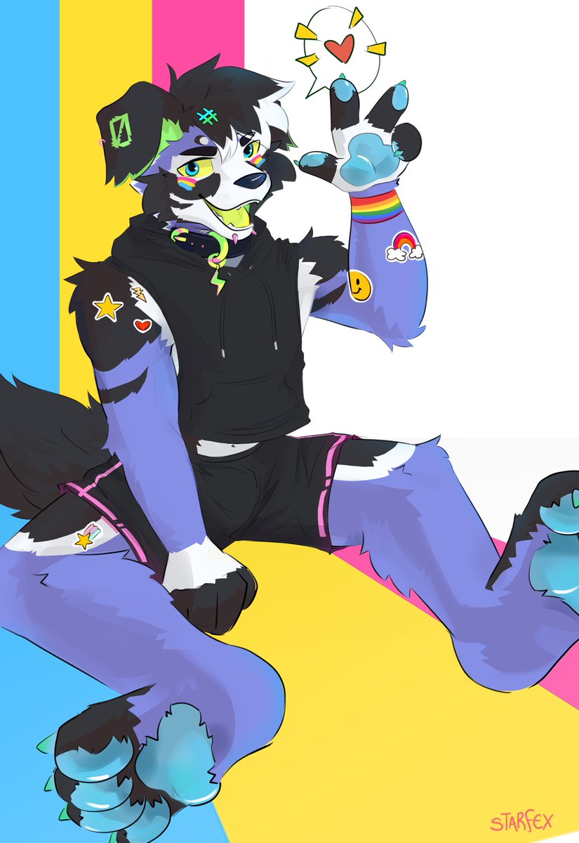 Who wants to share stickers with Hex?!🌈
🎨Adorable art done by <a href="/StarfexFennec/">Starfex</a>