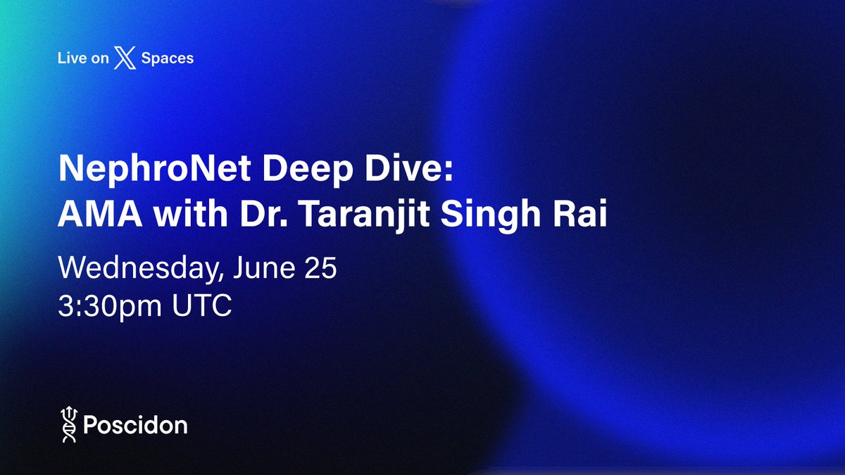 PoSciDonDAO (@poscidondao) on Twitter photo 🎙️ Live X Space AMA with <a href="/RaiLabCTRIC/">Taranjit Singh Rai</a>!
Dive into NephroNet: the AI-powered blood test spotting kidney failure early.
Got questions on the proposal? Drop them live during the AMA or share in our Discord & Telegram, and we’ll ask for you!
📆 Wed, June 25 at 3:30 PM UTC
🔗 Set a 🎙️ Live X Space AMA with <a href="/RaiLabCTRIC/">Taranjit Singh Rai</a>!
Dive into NephroNet: the AI-powered blood test spotting kidney failure early.
Got questions on the proposal? Drop them live during the AMA or share in our Discord & Telegram, and we’ll ask for you!
📆 Wed, June 25 at 3:30 PM UTC
🔗 Set a